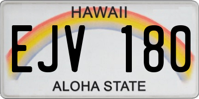 HI license plate EJV180