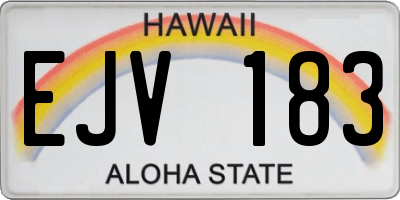 HI license plate EJV183