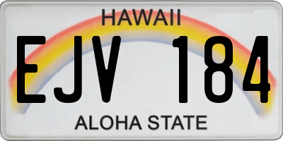 HI license plate EJV184