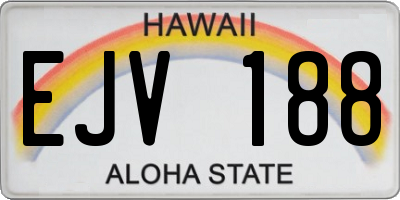 HI license plate EJV188