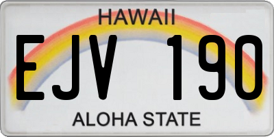HI license plate EJV190