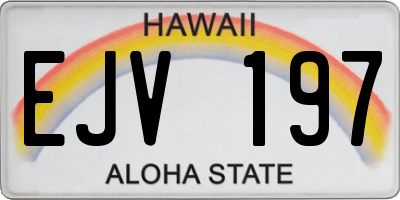 HI license plate EJV197