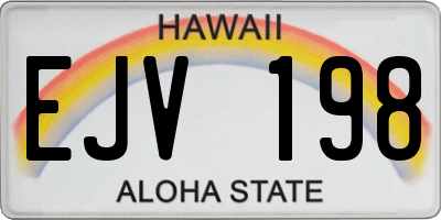 HI license plate EJV198