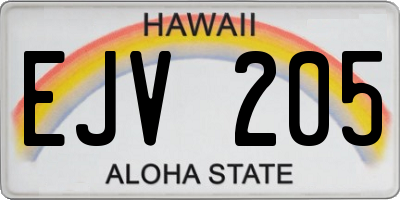 HI license plate EJV205