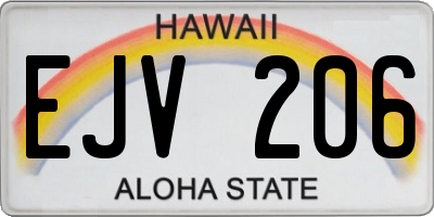 HI license plate EJV206
