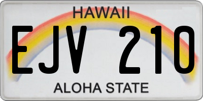 HI license plate EJV210