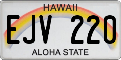 HI license plate EJV220