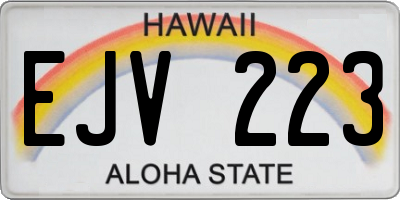 HI license plate EJV223