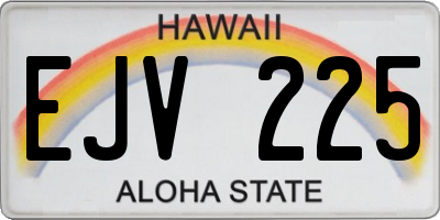 HI license plate EJV225