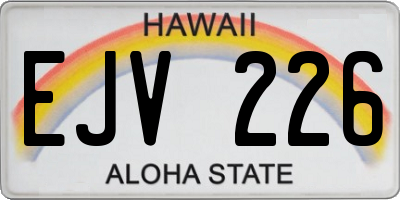 HI license plate EJV226