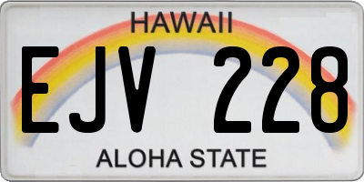 HI license plate EJV228