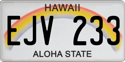 HI license plate EJV233