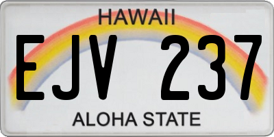HI license plate EJV237