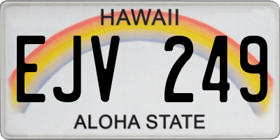 HI license plate EJV249