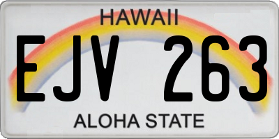 HI license plate EJV263