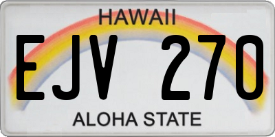 HI license plate EJV270