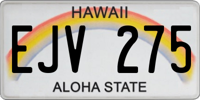 HI license plate EJV275