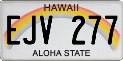 HI license plate EJV277