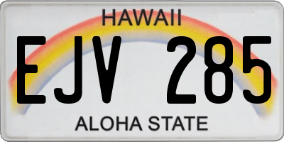 HI license plate EJV285