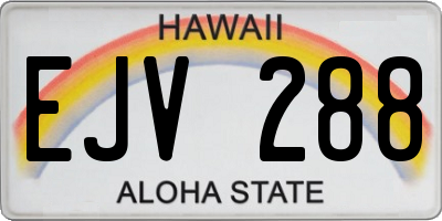 HI license plate EJV288