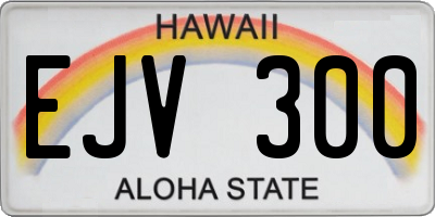 HI license plate EJV300