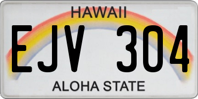 HI license plate EJV304