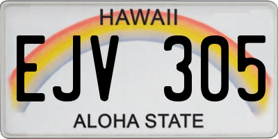 HI license plate EJV305