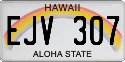 HI license plate EJV307