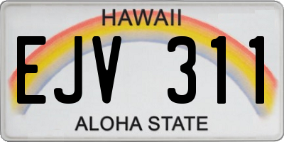 HI license plate EJV311
