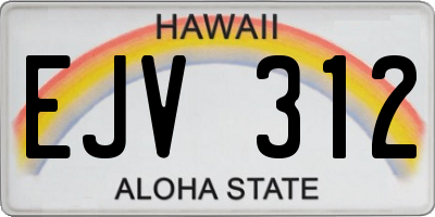 HI license plate EJV312