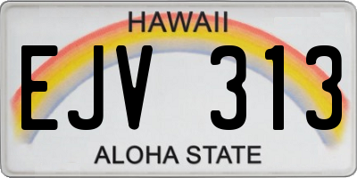 HI license plate EJV313