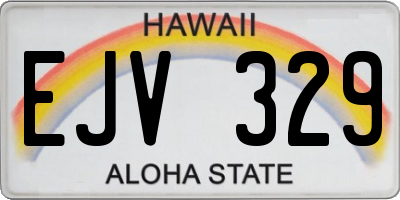 HI license plate EJV329