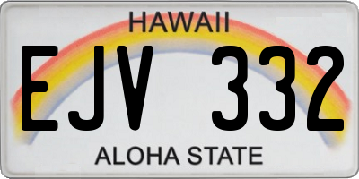 HI license plate EJV332