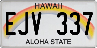 HI license plate EJV337
