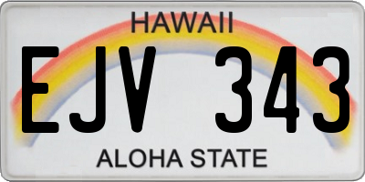 HI license plate EJV343