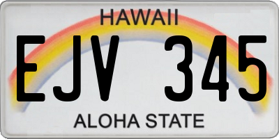 HI license plate EJV345