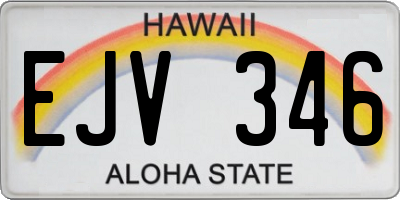 HI license plate EJV346