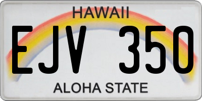 HI license plate EJV350