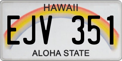 HI license plate EJV351
