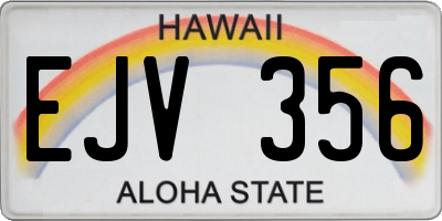 HI license plate EJV356