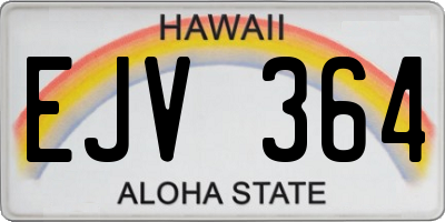 HI license plate EJV364