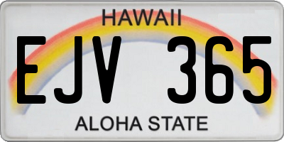 HI license plate EJV365