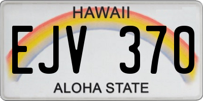 HI license plate EJV370