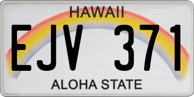 HI license plate EJV371