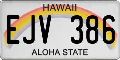 HI license plate EJV386
