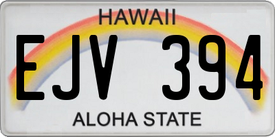 HI license plate EJV394