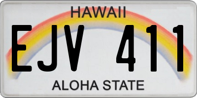 HI license plate EJV411