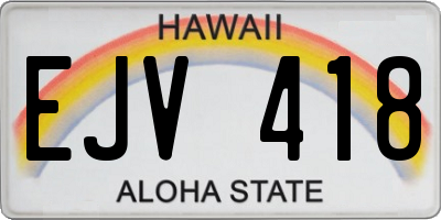 HI license plate EJV418