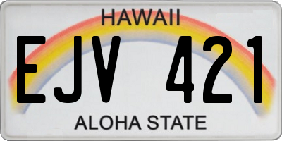 HI license plate EJV421