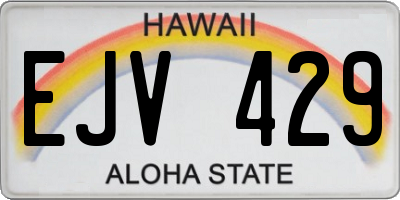 HI license plate EJV429